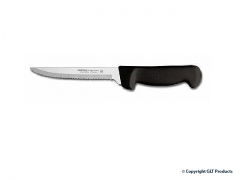 6" Scalloped Utility knife w/Black Handle